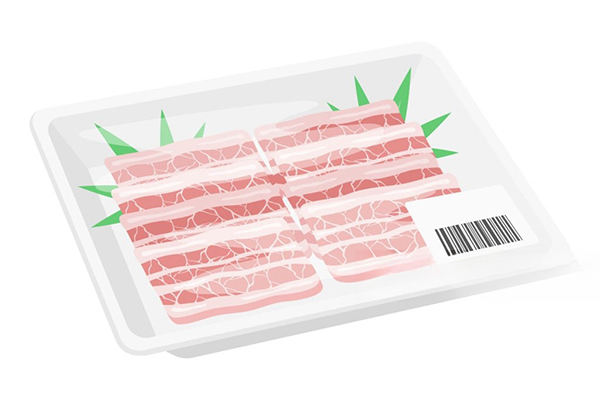 Illustration of pork ribs for grilled meat in a pack.